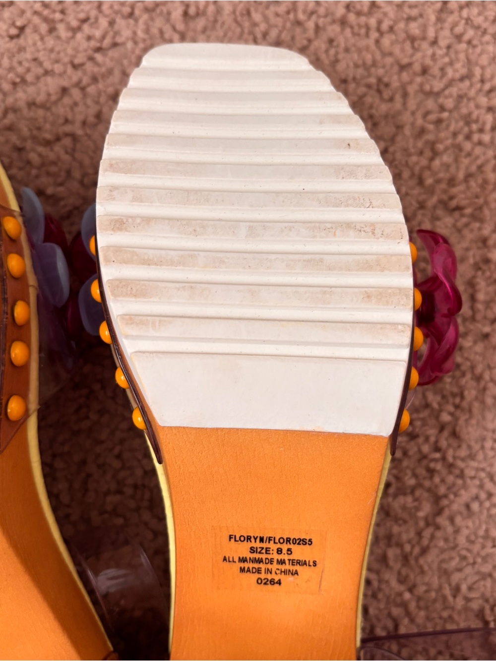 Betsey Johnson Yellow Floryn Platform Sandals with Clear Straps - Picture 9 of 10